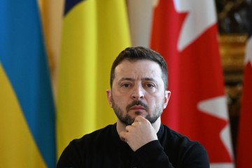 Ukraine's President Volodymyr Zelenskyy prepares for a plenary meeting at Lancaster House during the European leaders' summit on March 2, 2025, in London, England. Ukraine's President Volodymyr Zelenskyy prepares for a plenary meeting at Lancaster House during the European leaders' summit on March 2, 2025, in London, England.