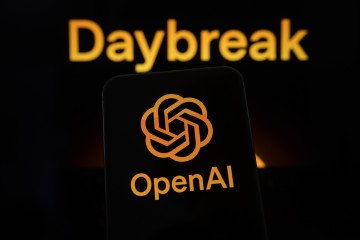 The OpenAI logo is displayed on a smartphone screen, with the Daybreak visual in the background, in Creteil, France, on May 12, 2026. The OpenAI logo is displayed on a smartphone screen, with the Daybreak visual in the background, in Creteil, France, on May 12, 2026.