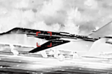 A Russian aircraft targeted by Ukraine’s Defense Intelligence (HUR) in Russian-occupied Crimea on September 7, 2026. (Source: HUR)