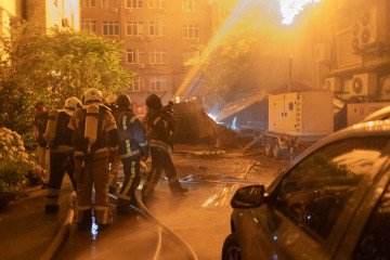 An explosion is seen after a Russian drone strikes a building as Ukrainian firefighters battle a fire in another building previously hit by a drone during a Russian air attack on Kyiv, early on July 2, 2026. (Source: Getty Images) An explosion is seen after a Russian drone strikes a building as Ukrainian firefighters battle a fire in another building previously hit by a drone during a Russian air attack on Kyiv, early on July 2, 2026. (Source: Getty Images)