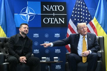 Ukraine's President Volodymyr Zelenskyy meets with US President Donald Trump on July 8, 2026. (Source:  Getty Images)