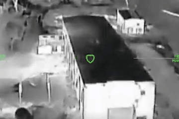 Ukrainian Forces Blast Russian Military Network Across Temporarily Occupied Territories Aerial reconnaissance footage shows a targeted strike on a Russian military facility. (Source: Unmanned Systems Forces)