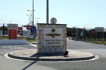 The entrance of RAF Akrotiri pictured on March 2, 2026 in Akrotiri, Cyprus. (Source: Getty Images)
