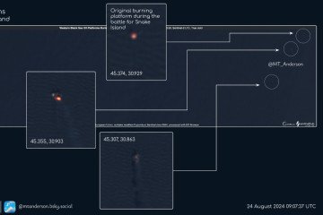 Boyko Gas and Oil Drilling Towers on Fire in Black Sea, OSINT Analyst Reports