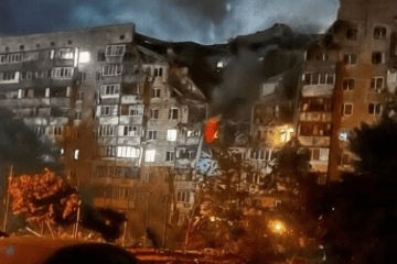 Aftermath of a Russian ballistic missile strike on a Kyiv residential building, July 6, 2026.