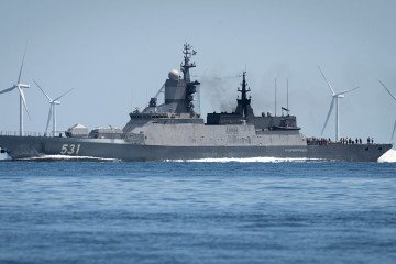 The Russian corvette “Sobrasitelny,” with the call sign 531, is sailing near the oil tanker “Kira K” in the Baltic Sea. (Source: Getty Images) The Russian corvette “Sobrasitelny,” with the call sign 531, is sailing near the oil tanker “Kira K” in the Baltic Sea. (Source: Getty Images)