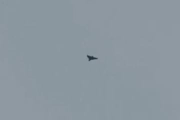 A Russian Iranian-designed Shahed drone spotted flying above a town of Călărași in central Moldova. (Source: open source)