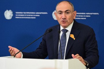 Armenian Prime Minister Nikol Pashinyan speaks during a joint press conference with European Commission President following their talks in Yerevan on July 2, 2026. (Source: Getty Images)