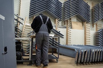 An employee assembles a long-range drone in a workshop of the Fire Point company which manufactures FP-1 deep-strike drones and FP-2 strike drones in an undisclosed location in Ukraine. (Source: Getty Images)