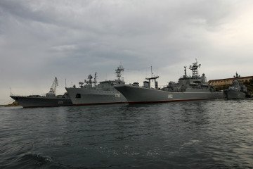 Russian Fleet on the Black Sea preparing to evacuate from Sevastopol. (Source: Getty Images)