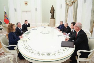 Vladimir Putin, accompanied by Kremlin economic envoy Kirill Dmitriev and Kremlin aide Yuri Ushakov, meets with Steve Witkoff and US President Donald Trump’s son-in-law Jared Kushner at the Kremlin in Moscow on December 2, 2025. (Source: Getty Images) Vladimir Putin, accompanied by Kremlin economic envoy Kirill Dmitriev and Kremlin aide Yuri Ushakov, meets with Steve Witkoff and US President Donald Trump’s son-in-law Jared Kushner at the Kremlin in Moscow on December 2, 2025. (Source: Getty Images)