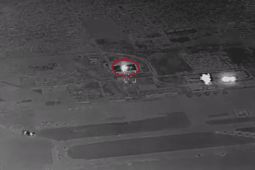 Strikes on Russian UAV storage facilities at Donetsk Airport using SCALP cruise missiles, April 14, 2026. (Source: General Staff of the Armed Forces of Ukraine)