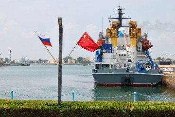Flags of China and Russia hang at a military port during the “Joint Sea-2026” exercise between China and Russia on July 6, 2026 in Qingdao, Shandong Province of China. (Source: Getty Images) Flags of China and Russia hang at a military port during the “Joint Sea-2026” exercise between China and Russia on July 6, 2026 in Qingdao, Shandong Province of China. (Source: Getty Images)