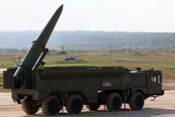 Russian Iskander-E missile launcher displayed at the Army 2022 military forum outside Moscow on August 17, 2022. (Source: Getty Images)