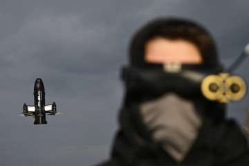 Ukrainian SkyFall employee tests a P1-Sun interceptor drone during trials at an undisclosed location in Ukraine, March 19, 2026. (Source: Getty Images) Ukrainian SkyFall employee tests a P1-Sun interceptor drone during trials at an undisclosed location in Ukraine, March 19, 2026. (Source: Getty Images)