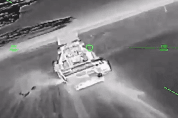 Russian Tor-M1 air defense system moments before Ukrainian FP-2 drone strike, March 5, 2026. (Source: 414magyarbirds/X)