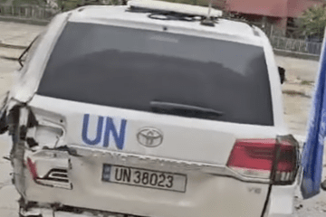Damaged UN vehicle after drone strikes in Kherson on May 14. Ukrainian authorities identified Russian forces as responsible. (Photo: open source) Damaged UN vehicle after drone strikes in Kherson on May 14. Ukrainian authorities identified Russian forces as responsible. (Photo: open source)