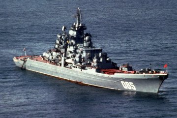 The Soviet Kirov-class nuclear-powered missile cruiser Kalinin, now known as Admiral Nakhimov, in 1991. (Source: Wikimedia Commons) The Soviet Kirov-class nuclear-powered missile cruiser Kalinin, now known as Admiral Nakhimov, in 1991. (Source: Wikimedia Commons)