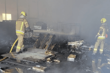 State Emergency Service crews work inside the Olena Zelenska Foundation’s warehouse in Kyiv after it was destroyed in a Russian attack on September 17, 2026. State Emergency Service crews work inside the Olena Zelenska Foundation’s warehouse in Kyiv after it was destroyed in a Russian attack on September 17, 2026.