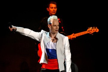 Pro-Kremlin pop singer Shaman performs on Red Square during Russia’s Flag Day, August 22, 2024. (Source: Getty Images)