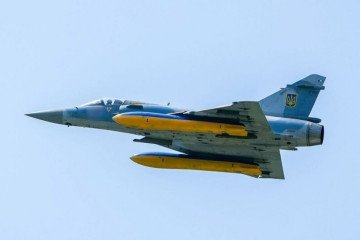 A Ukrainian Air Force Mirage 2000 fighter jet flies during an operational mission. (Source: Ukrainian Air Force)