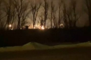 Fire on the territory of the Neftegorsk Gas Processing Plant in Russia’s Samara region following a reported drone strike. (Source: Supernova+) Fire on the territory of the Neftegorsk Gas Processing Plant in Russia’s Samara region following a reported drone strike. (Source: Supernova+)
