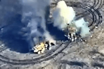 Aerial footage showing the successful strike on a Russian Kasta-2E2 radar station in the Zaporizhzhia region. (Source: Robert Brovdi, commander of the Unmanned Systems Forces)