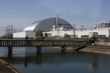 The New Safe Confinement covering Reactor No. 4 at the Chornobyl Nuclear Power Plant, April 26, 2019. (Source: Getty Images) The New Safe Confinement covering Reactor No. 4 at the Chornobyl Nuclear Power Plant, April 26, 2019. (Source: Getty Images)
