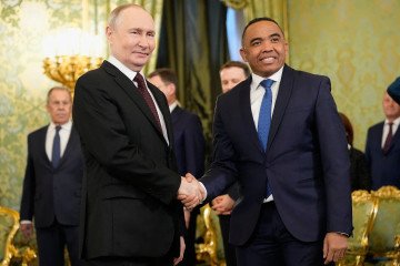 Russian leader Vladimir Putin meets Madagascar’s President Randrianirina at the Grand Kremlin Palace in Moscow, February 19, 2026. (Source: Getty Images)
