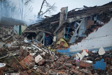 Russian Guided Bomb Attack on Store in Sumy Region Leaves Two Dead, Several Injured Russian forces dropped a guided bomb on a store in the Sumy region, Ukraine on `december 11, 2025. (Source: Oleg Hryhorov / Sumy Regional Military Administration)