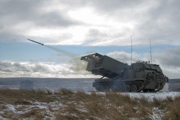 Illustrative image. M270 MLRS during live-fire training in the UK, 2015. (Source: Wikimedia)