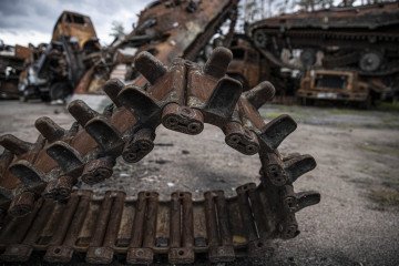destroyed armored vehicles