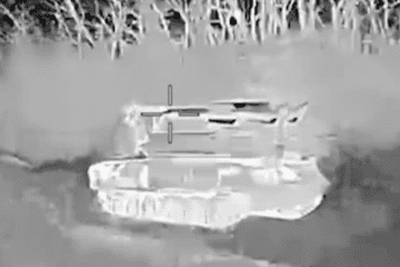 Ukrainian drone operators capture thermal-imaging footage moments before striking a Russian Buk air-defense system deep in occupied territory. (Source: Ukraine’s Drone Systems Forces )