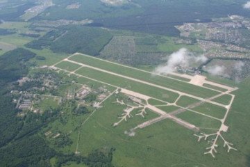 Russia Equips Kursk’s Khalino Airbase With Fortified Hangars for Strike Drones, Satellite Data Shows Khalino airbase in the Kursk region. (Source: Militarnyi)