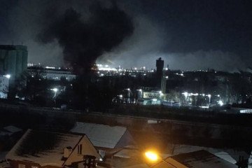 Smoke rises after a drone strike on the Russian Energiya plant in Yelets, Lipetsk region, Russia, January 4, 2025. (Photo: open source)