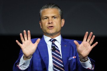 US Secretary of War Pete Hegseth speaks while participating in a discussion during the US Army’s 2026 Annual Meeting and Exposition at the Walter E. Washington Convention Center on October 14, 2026 in Washington, DC. (Source: Getty Images)