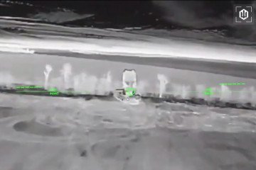 Thermal footage shows a Ukrainian FP-2 drone targeting a rare Russian 9S15 “Imbir” radar near temporarily occupied Ukrainian city of Mariupol. (Source: Unmanned Systems Forces)