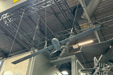 The SPECTR decoy drone developed by OM Defense Systems on display at the Eurosatory defense exhibition in Paris, June 2026. (Source: Militarnyi)