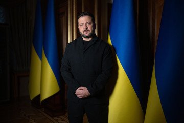 Ukrainian President Volodymyr Zelenskyy, following an interview in Kyiv, Ukraine, on Sunday, October 18, 2026. (Source: Getty Images)