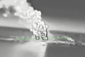 Units of the Ukrainian Defense Forces struck facilities at the Mariupol Commercial Sea Port in the temporarily occupied city of Mariupol. (Source: Ukraine's Unmanned Systems Forces)