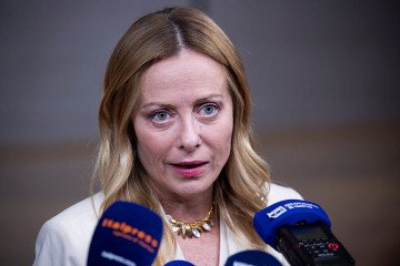 Prime Minister of Italy Giorgia Meloni during an exit doorstep media and press briefing, responding questions of journalists after the end of the 2-day European Council summit in Brussels, Belgium on October 16, 2026. (Source: Getty Images) Prime Minister of Italy Giorgia Meloni during an exit doorstep media and press briefing, responding questions of journalists after the end of the 2-day European Council summit in Brussels, Belgium on October 16, 2026. (Source: Getty Images)