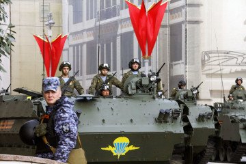 Russian military vehicles and weapons are seen during a rehearsal for the Victory Day military parade, which marks the 80th anniversary of the Victory in the Soviet Union's Great Patriotic War, on May 7, 2025 in Moscow, Russia. Illustrative photo. (Source