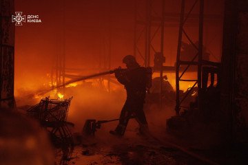 Russian Drone Strike Sparks Fires in Kyiv, Three Injured