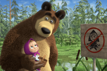 Steel from the animated series “Masha and the Bear.” (Source: “Masha and the Bear”/Instagram)