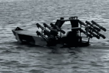 The Ukrainian uncrewed surface vessel "Barracuda" configured to launch FPV drones and loitering munitions during operations in the Dnipro River area. (Source: 40th Separate Marine Brigade video screenshot) The Ukrainian uncrewed surface vessel "Barracuda" configured to launch FPV drones and loitering munitions during operations in the Dnipro River area. (Source: 40th Separate Marine Brigade video screenshot)