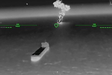 Russian shadow fleet tankers moments before Ukrainian drone strikes in the Sea of Azov, July 7, 2026.