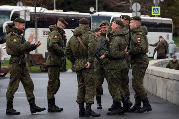 Russian military officers and cadets gather for the rehearsals on April 29, 2026 in Moscow, Russia. Illustrative photo. (Source: Getty Images)