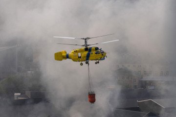 Kyiv despliega un helicóptero Ka-32 portugués después de que unos drones rusos incendiaran la ciudad