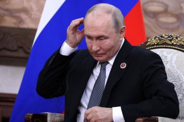 Russian leader Vladimir Putin listens during the Shanghai Cooperation Organization Summit on August 31, 2026, in Bishkek, Kyrgyzstan. Russian leader Vladimir Putin listens during the Shanghai Cooperation Organization Summit on August 31, 2026, in Bishkek, Kyrgyzstan.