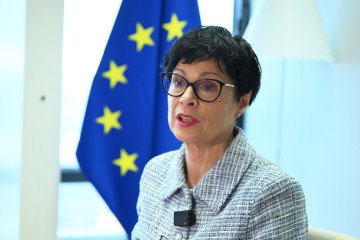 European Commissioner for Enlargement Marta Kos speaks during an exclusive interview ahead of her visit to Turkiye scheduled for February 5-6, in Brussels, Belgium, on February 3, 2026. (Photo: Getty Images)